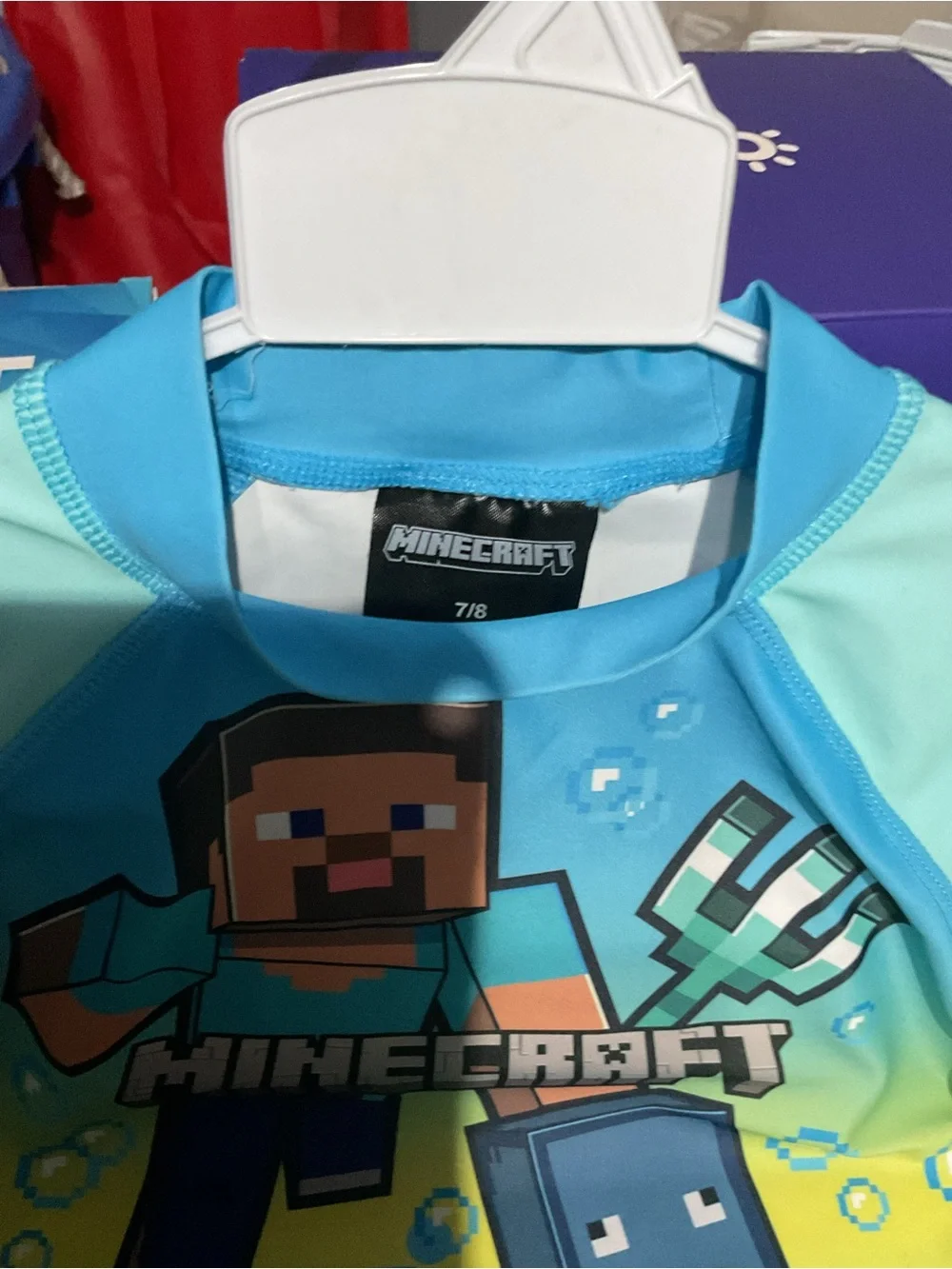 Minecraft Kids' Aqua Gradient Swim Set - Official Game Graphic